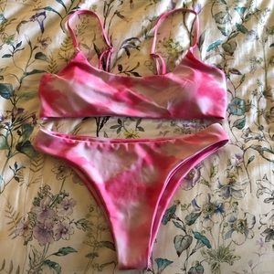 Pink tie dye bikini never worn